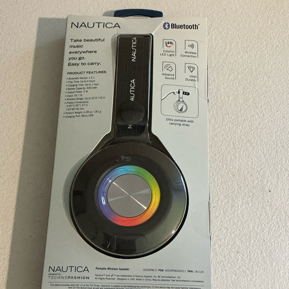 Nautica Black Bluetooth Speaker